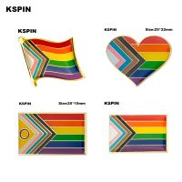 【Fashion house]Progress Pride Badge สัญลักษณ์พินป้ายโลหะเข็มกลัดตกแต่ง Pins สำหรับเสื้อผ้าเข็มกลัดเครื่องประดับ XY0773