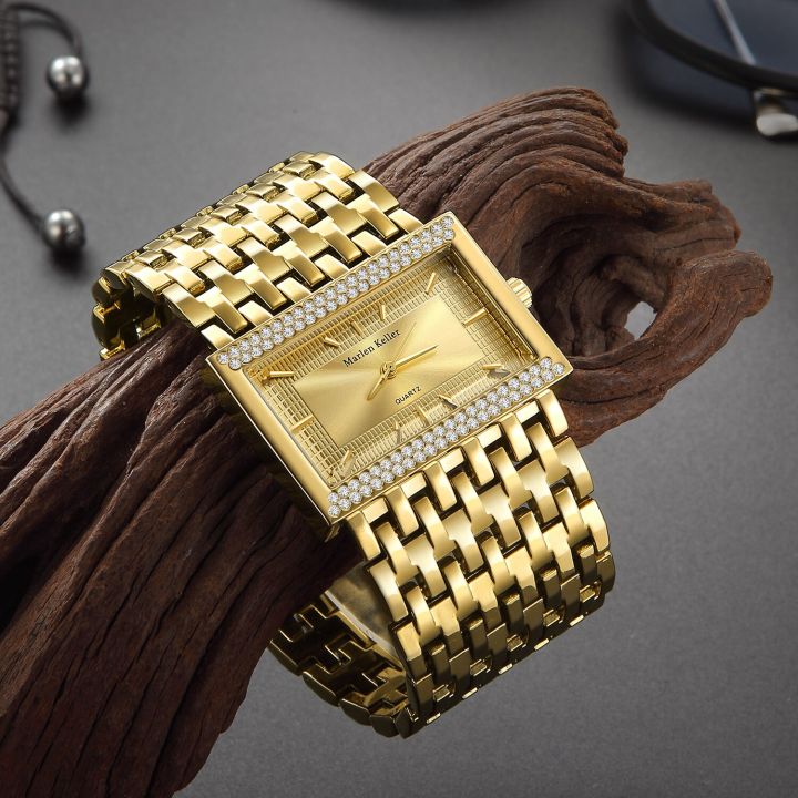 relogio-feminino-2023นาฬิกาผู้หญิงสแตนเลสสี่เหลี่ยมสีทองนาฬิกาข้อมือของผู้หญิงมาใหม่ล่าสุดแบรนด์หรู