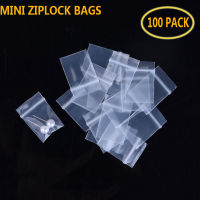 100pcs Clear Plastic Mini Ziplock Jewelry Bags Small More Thicker Crystal Packing Pouches Reusable Pochette Zipper Lock Sack Food Storage Dispensers