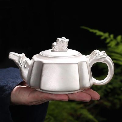 ชุดชาใช้ในบ้านเซรามิกเงินทองทำด้วยมือแบบย้อนยุคขนาดเล็กกระถางเงิน999สเตอร์ลิงเงินกังฟู Xishi กาน้ำชาเงินกาน้ำชาแบบมีฟอง