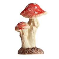 【✴COD✴】 yi6067 Bestoyard เห็ดสีแดง3หัว Toadstool ภูตประจำสวนขนาดเล็ก Terrarium Figurine บ้านตุ๊กตาตกแต่ง