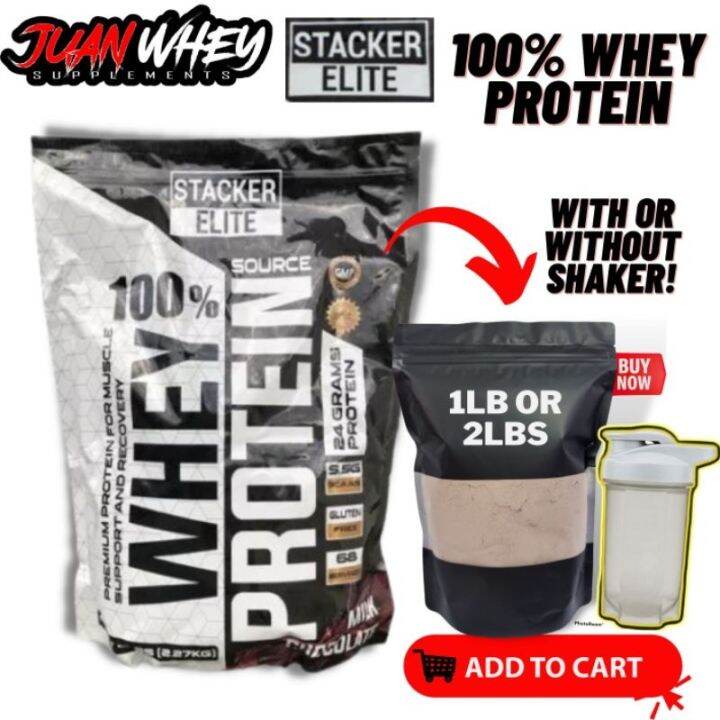 STACKER ELITE 100 WHEY PROTEIN Muscle Support and Recovery 1LB OR 2LBS
