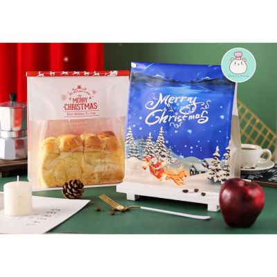 ถุงขนมปังลายคริสต์มาส ถุงขนมปังแบบมีลวด ถุงสำหรับใส่ขนมปัง ถุงสำหรับใส่คุกกี้ ถุงสำหรับใส่ขนมปังกรอบ ถุงสำหรับใส่ขนม