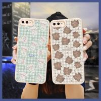 solid color personality Phone Case For iPhone 7Plus/8Plus advanced dust-proof protective lambskin cartoon couple taste