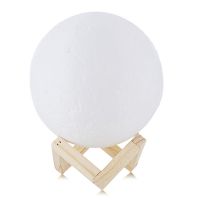 USB Rechargeable 3D Print Moon Lamp 2 Color Change Touch Switch Bedroom Bookcase Night Light Home Decor Creative Gift