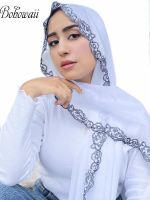 【YF】 BOHOWAII Muslim Girl Fashion Hijabs for Woman Long Headscarf Chiffon Scarf Foulard Femme Hijab Stylish Lace Turban