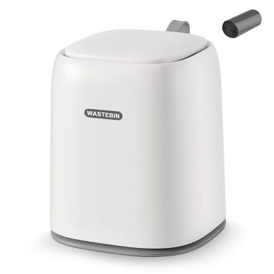 0.3 Gal Mini Desktop Trash Can with Lid for Office Countertop, Small Wastebasket for Coffee Table/Desk/Tabletop,White