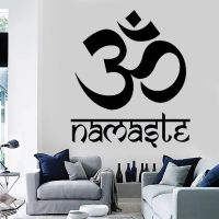 Om Namaste Design Yoga Mandala Vinyl Wall Decals Home Decor Living Room Art Mural Stickers Yoga Wall Window Poster W920