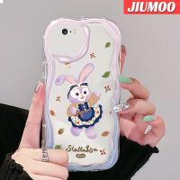 เคส JIUMOO สำหรับ iPhone 6 6 Plus 6S 6S Plus 7 Plus 8 Plus SE 2020เคสการ์ตูนกระต่ายสีม่วงสีสันเนื้อครีมน่ารักกันกระแทกแบบใสนิ่มเคสมือถือโปร่งใสลายกล้องถ่ายรูปสร้างสรรค์ฝาครอบป้องกันซิลิโคน