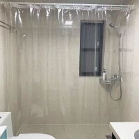 [ม่านอาบน้ำร้อน688] ผ้าม่านอาบน้ำพลาสติกสีขาวกันน้ำม่านอาบน้ำใสโปร่งแสงโปร่งแสงสำหรับห้องน้ำราห้องน้ำหรูหราพร้อมตะขอ