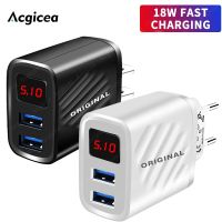 【Aishang electronic】USB ChargerDisplay Quick Charge 18WCharger1312Phone อะแดปเตอร์ชาร์จ QC3.0 Wall Charger