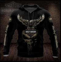 （ALL IN STOCK XZX）  Harley-Davidson 3D Printed Hoodie/Zipper Hoodie 04  (Free customized name logo for private chat, can be changed with or without zipper)