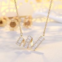 [COD] New product high-end temperament retro wavy zircon diamond necklace womens daily versatile clavicle chain