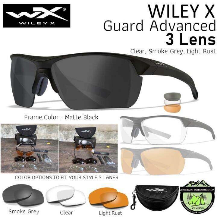 Wiley X Guard Advanced 3 Lens Clearsmoke Grey Light Rustmatte Black Frame 4006 Th 6606