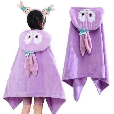 {Xiaoli clothing} Unisex เสื้อคลุมอาบน้ำเด็ก Flannel Cloak การ์ตูนเด็กผู้หญิง Ultra-Soft Hooded Spa Robe ผ้าเช็ดตัว Cover-Up Baby Shower Gift