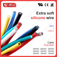 20เมตร-100เมตรสายทนความร้อน30 28 26 24 22 20 18 16 14 AWG ซิลิโคนอ่อนนุ่มพิเศษลวดอุณหภูมิสูงทองแดงที่มีความยืดหยุ่น30เมตร50เมตร