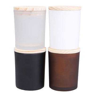 【CW】Candle Cup Environmentally Soybean Candle Glass Bottle with Wooden Lid Scented Candlesbirthday Candle Candle Jars Decoracion