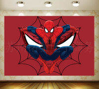 [ในสต็อก] Spidermans 125*80ซม. 3D การ์ตูนพื้นหลังผ้า Tapestries &amp; Hangings วันเกิดเด็กร้อยวันธีมถ่ายภาพพื้นหลังผ้า