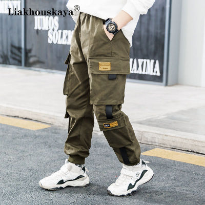 Joggers Boy Cargo Pants Kids Spring Autumn Casual Teenage Trousers Solid Children Pants For Baby Boys Sport Sweatpants Clothes