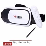 Kính thực tế ảo VR Box phiên bản 2 Trắng + Tặng 1 tay cầm chơi game