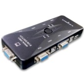 Switch KVM MANUAL 4 PORT CỔNG USB Đen