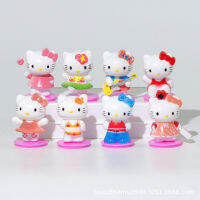 โมเดลคิตตี้โมเดลตัวการ์ตูน  8ตัว เกรดA 1 ชุด hello kitty ของเล่นเด็กผู้หญิง ของเล่นญี่ปุ่น ของแต่งหน้าเค้ก ปาร์ตี้