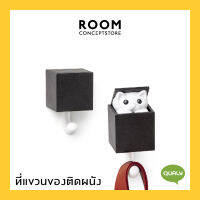 Qualy : Kitt-A-Boo Wall Hook / ที่แขวนของติดผนัง รูปแมวขยับได้