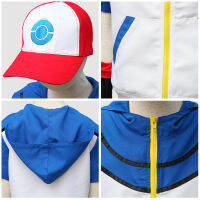 เด็ก Ash Ketchum เครื่องแต่งกายคอสเพลย์สำหรับเสื้อกางเกงหมวกถุงมือครบชุดชุดฮาโลวีน