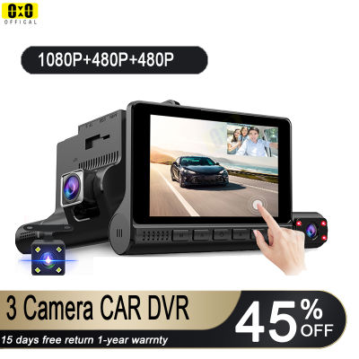 Car DVR 3 Cameras Lens 4.0 Inch Dash Camera Dual Lens With Rearview Camera Video Recorder Auto Registrator Dvrs Dash Cam