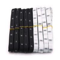 500Pcs Size Labels Black White Cotton Tags Woven Labels For Clothes Fabric Garment Sewing Accesssories XS S M L XL 2XL 3XL 4XL Stickers Labels