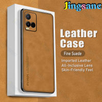 Jingsanc หนังสำหรับ VIVO Y21/Y21s/Y33s/Y21T/Y33T/Y21A/T1X กรณี Sheepskin ซิลิโคนนุ่ม TPU โทรศัพท์ง่ายกันกระแทก All-Inclusive เลนส์ปกหลัง