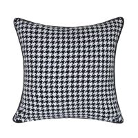 【ขายร้อน】 XueHua❉ เคสผ้าแจ็คการ์ดลาย Houndstooth สีดำสีขาวทันสมัยหมอนสี่เหลี่ยมจัตุรัสปลอกหมอนอิงตกแต่งสำหรับใส่ในบ้านขนาด45 X ซม. ลดราคา