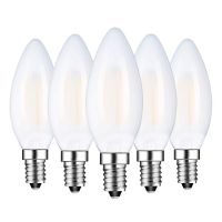 4W 6W Retro LED Candle Filament Bulb C35 Frosted Light Bulb E12 E14 Dimmable Edison Screw Light Lamp Chandelier Warm White 2700k