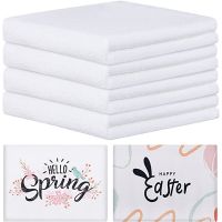 ❈ Sublimation Blank Towels Polyester Cotton DIY Thick Drying Hand Towel White Kitchen Towels Multi Purpose Towels for Bathroom