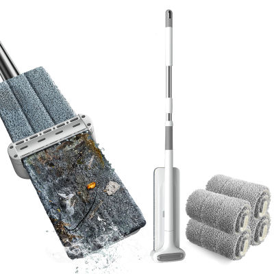 Mop Floor Cleaning System Washable Pads Reusable Dust Mops with Soft Refill Pads Hardwood Wood Floor Cleaner Dry Wet Mop