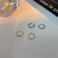 Cod Qipin Super Chic Geometric Twisted Earrings Korean Irregular Mini Circle Ear Hoop Jewelry