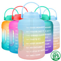 2021BuildLife Gallon Water Bottle with Straw Motivational Time Marker BPA Free Wide Mouth Leakproof Mobile Holder Handle Travel Jug