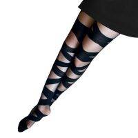 【CW】 Hot Sale 1Pc Sexy Women Goth Rocker Cross Bandage Straps AccessoryPantyhose Tights Stockings Black Solid Lady Fashion Elasticity