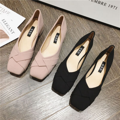 Big Size Flats Spring Shoes Women Low Heels Ballet Square Toe Artificial Suede Brand Shoes Slip On Female Loafers Zapatos Mujer