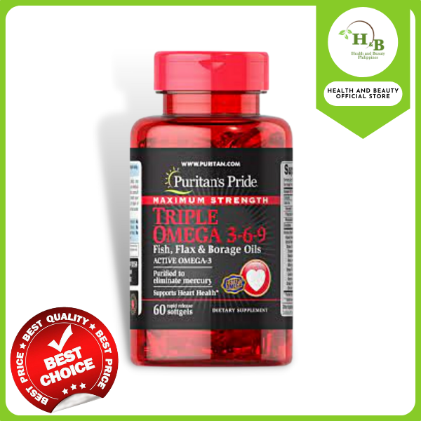 Puritans Pride Triple Omega 369 Fish Flax Borage fish Oils 60 softgels Lazada PH
