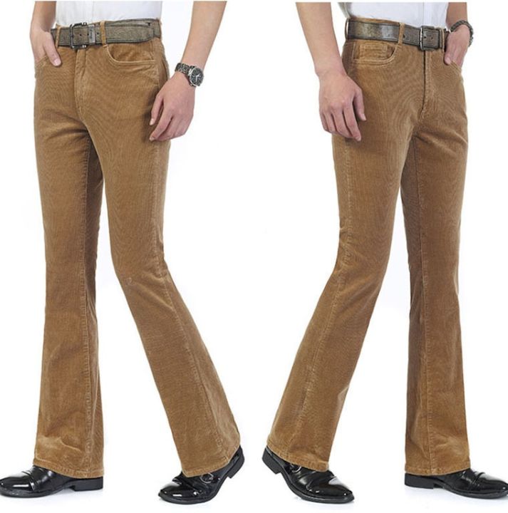 2023new-idopy-กางเกงยีนส์ขาบานสำหรับผู้ชาย-กางเกงยีนส์ขาบานผ้ายืด60s-70s