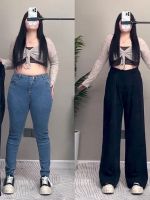 ℗♞✗ Wide-leg pants for women summer thin ice silk loose and slim 200 catties fat mm drapey 300 large size suit casual pants