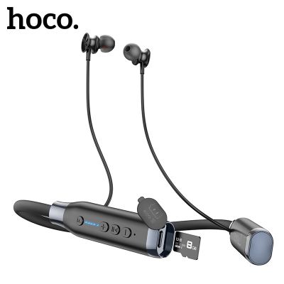 ZZOOI HOCO Neck Band Bluetooth 5.3 Magnetic Sports Runnung Earphones Support Bluetooth TF Card Playback Music Headset Longtime Standby