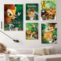 Bambi Thumper พิมพ์การ์ตูน Bambi เพื่อนกระต่ายโปสเตอร์เนอสเซอรี่ตกแต่งผนังห้องเด็กการ์ตูนศิลปะผ้าใบจิตรกรรมตกแต่งบ้านใหม่