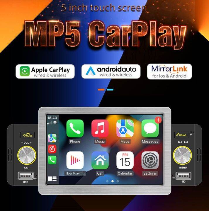 5Inch Single Spindle Car Mp5 Player Bluetooth Reverse Image Car Radio Wired/Wireless Carplay