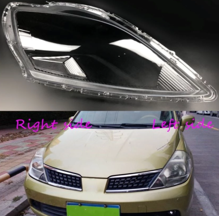 Car Transparent Automotive Headlight Covers Shell Headlamp Lens for Nissan  latio Tiida Versa 2005 2006 2007 Auto Lampcover Cover