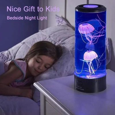 【CC】 Fantasy USB Powered Jellyfish Aquarium Table Lamp Color Changing Bedside Night for Bedroom