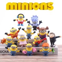 [AhQ ornaments] Minions Action ของเล่นตัวเลขตกแต่งอะนิเมะ Figurines Despicable Me เครื่องประดับ12Pcs Pvc Miniature Collection ของเล่น Gift