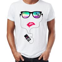 New MenS Short Sleeve T-Shirt Neon Lights Music City Fashion Tshirt Harajuku Streetwear Cool Tees Tops