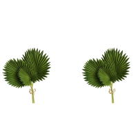 6 Pcs Artificial Palm Leaves Bunch Green Plastic Fake Plants Simulation Leaves Flower Arrangement Home Decoration